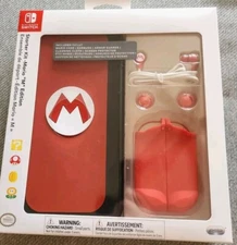 Original First Nintendo Switch Travel Case and Accessories Red White Rare Set