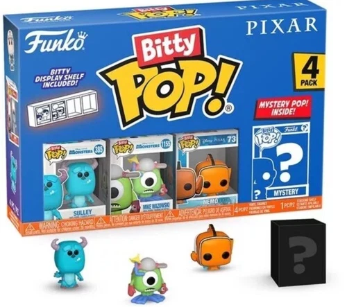 NEW! Funko Bitty Pop Pixar Monsters Inc. Sulley /Mike /Nemo + Mystery 4-Pack
