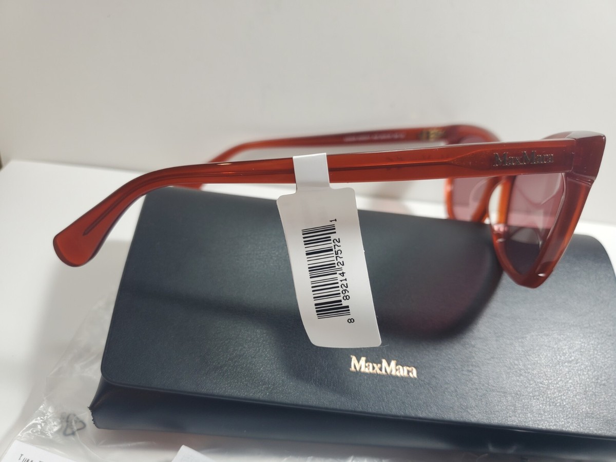 MAX MARA LOGO5 MM0011 44S Brown Crystal Cat Eye Sunglasses