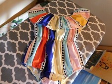 Vintage Toddler Romper or Swimsuit Vintage Foreign Made w/ Big Collar Striped