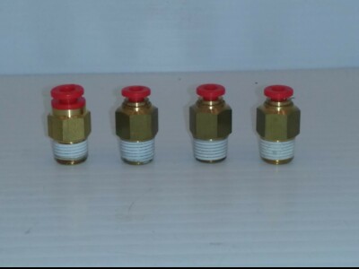 SMC KQ2H01-34S MALE FITTINGS/CONNECTORS, 1/8'' NPT, 1/8'' TUBE, (LOT OF 4) NNB