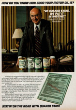 1982 Vintage Print Ad Quaker State President Quentin E. Wood We Put it in Writin