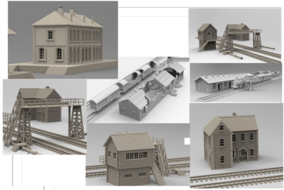 Train Stations, Water Tower, Signal Box, Station Shed ++ Europe 28mm Scale WW2