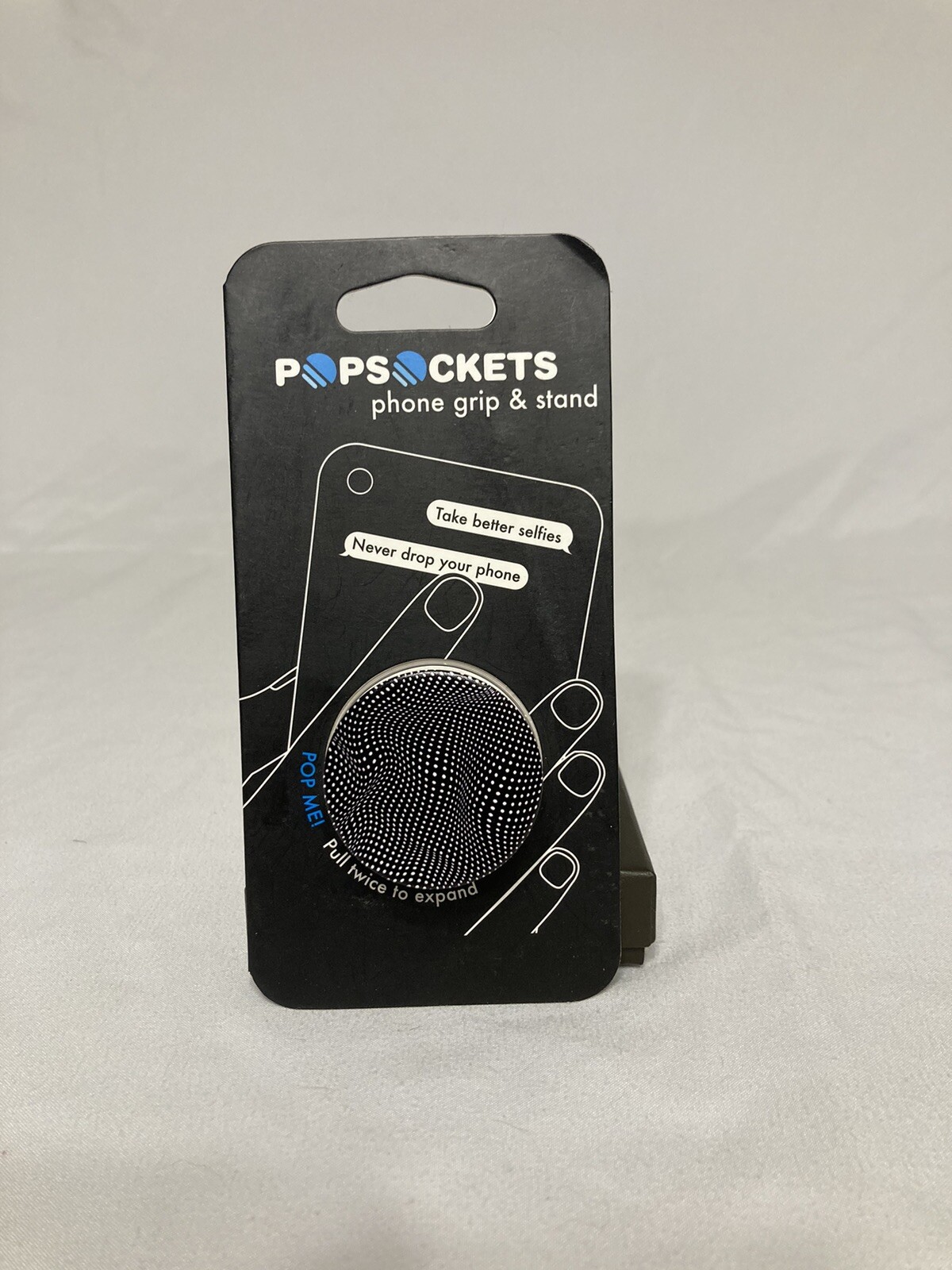 PopSockets DISTORTION Popsocket Phone or Tablet Grip & Stand BLACK/WHITE ~ NWT-image