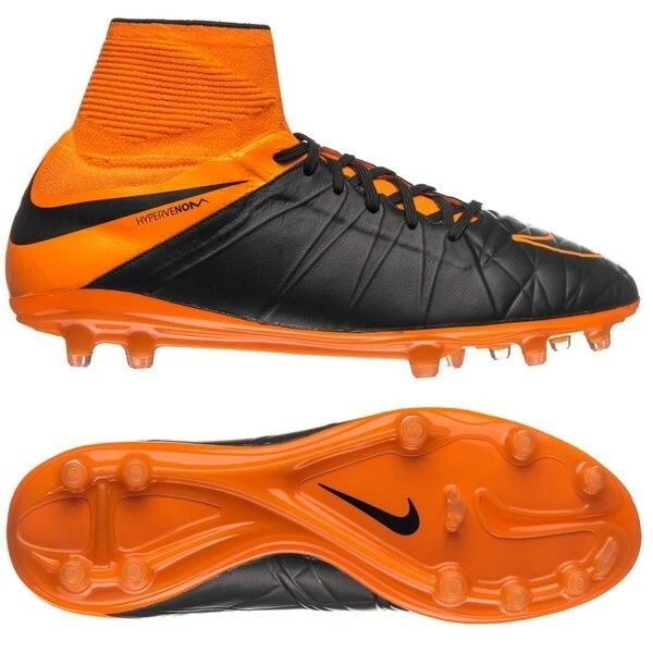 NIKE HYPERVENOM PHANTOM II FG LEATHER 747501 008 ORANGE BLACK RARE 2015