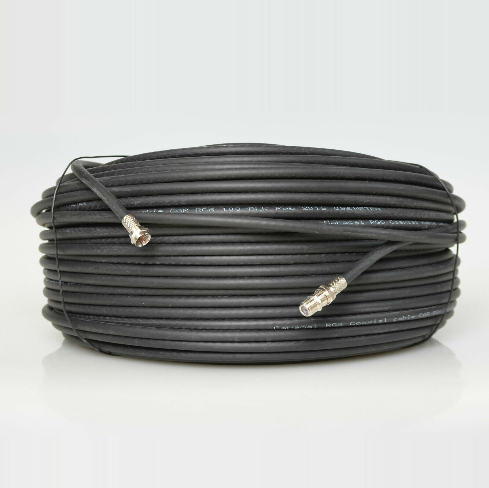 25m Black RG6 Satellite Coax Extension Cable Coaxial Lead For Sky Plus HD TV