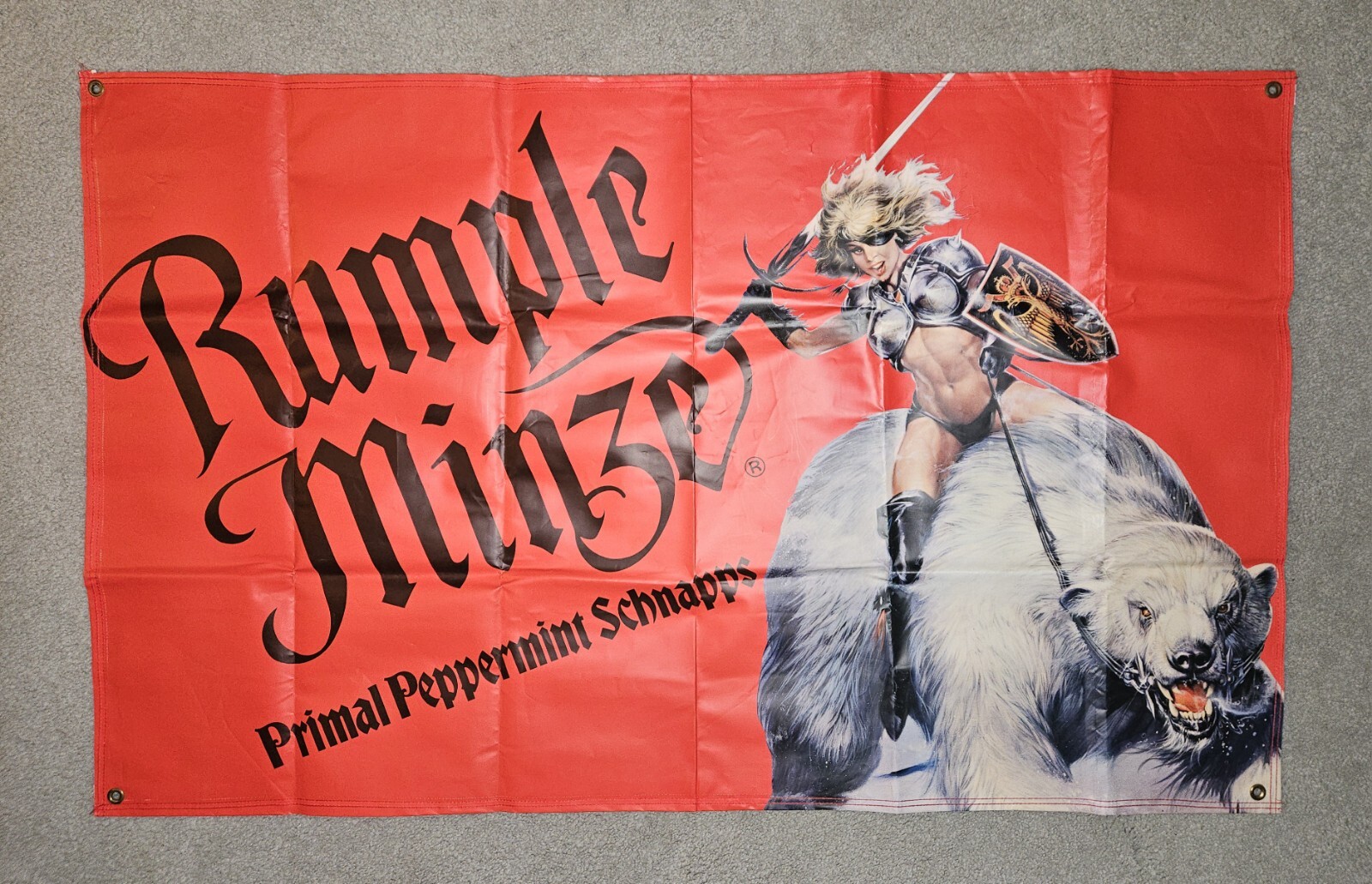 VTG Rumple Minze Primal Peppermint Schnapps Vinyl Banner 57x35