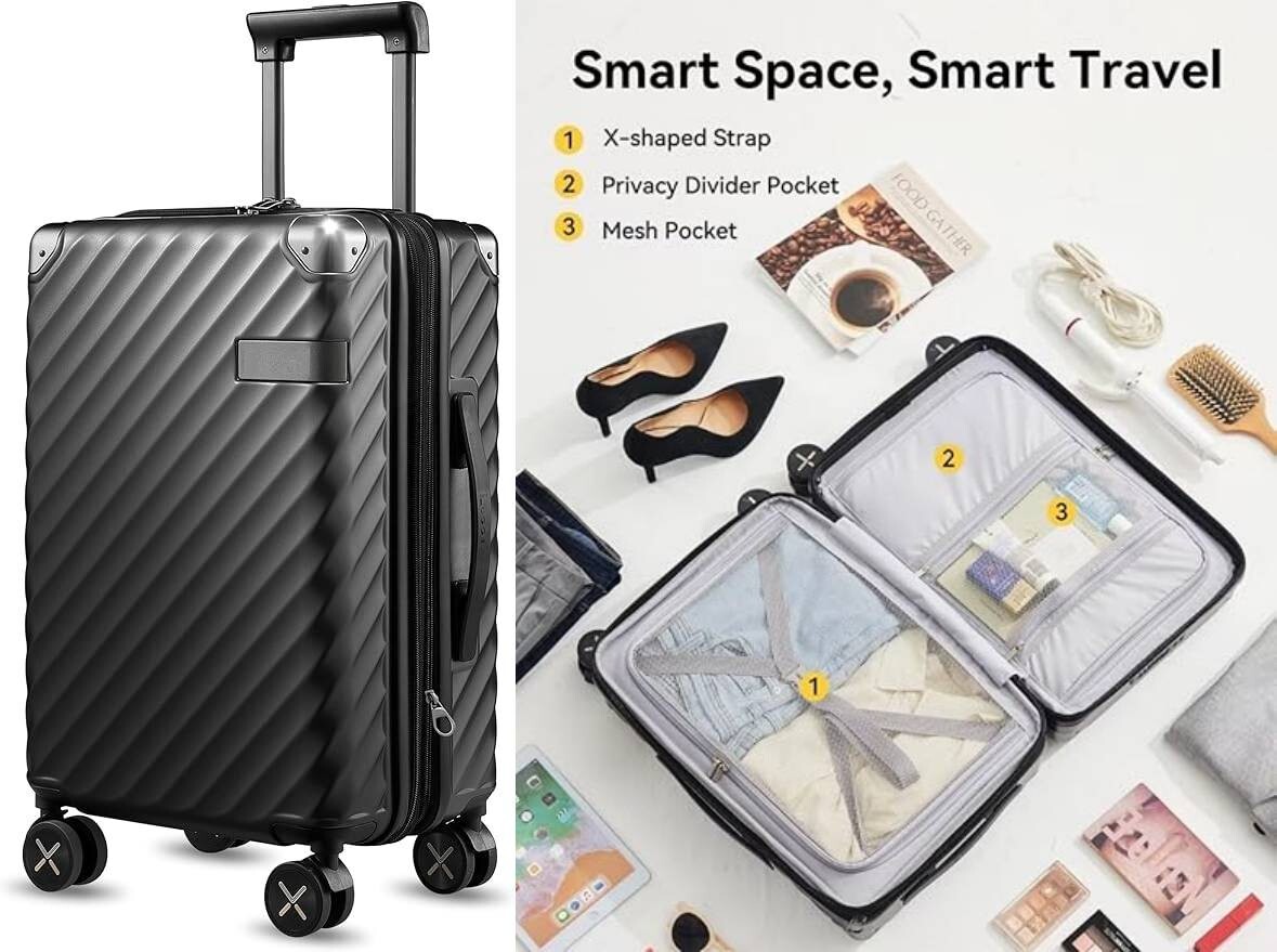 Equipaje con ruedas giratorias - Maleta rígida expandible de policSuitcase.nuevo