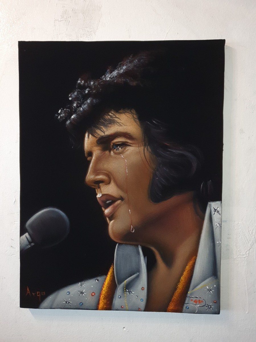 elvis出品 Elvis Presley by Argo, size 18x24, original oil on black velvet | eBay