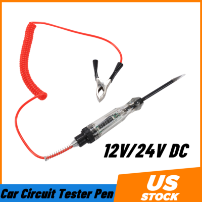 #ad Car Circuit Tester Pen Auto Fuse Test Probe Light Tool Fits 12V 24V DC Voltage $5.71