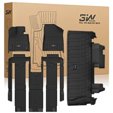 3W Floor Mats & Cargo Liner for 2025 Toyota Sienna Platinum 7 Seat TPE Weather