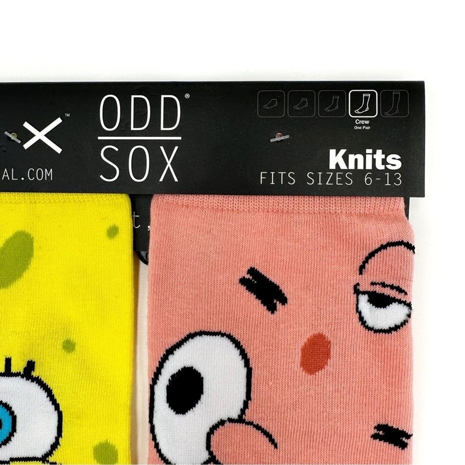 Odd Sox SpongeBob Patrick Crew Socks Nickelodeon Mens Womens Fun