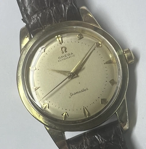 omega autometic seamaster 36 mm cal 354 ref 2494 3 gold cap running