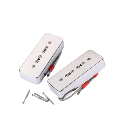 Set 4 Pickup P90 Alnico 5 Noiseless Per Chitarra - Argento, Nuovo 2023