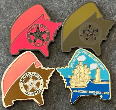 US Marshals Service Middle District of FL set-of-three versions challenge coin