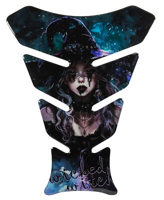 Motorrad 3D Gel Pad Protector Schutzsticker Tankpad Witch Hexe Magier : Form 8 (