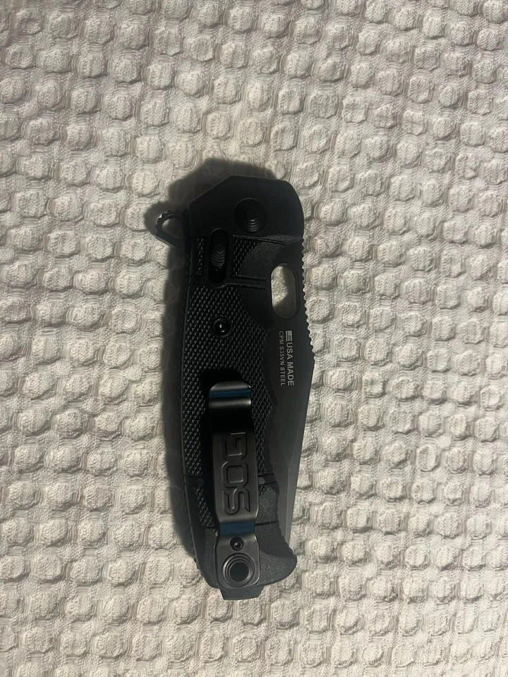 Cuchillo Plegable SOG SEAL XR 4" S35VN Acero Clip Punta Hoja OD Mango Verde Foto 3 de 3