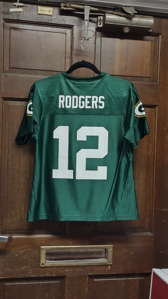 Camiseta de fútbol americano para mujer Aaron Rodgers #12 de los Green Bay Packers de los jugadores de la NFL talla M Foto 2 de 4