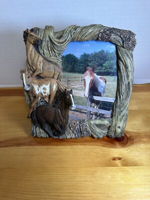3D Horse Picture Frame Resin Realistic Western Ranch Farm Equestrian