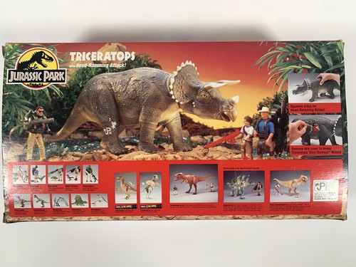 1993 Jurassic Park Triceratops Head-Ramming Attack With Box - Kenner - OPENED - Picture 3 of 17