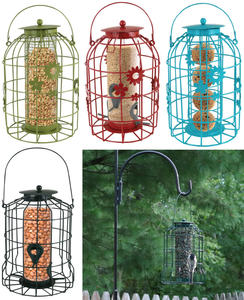 Hanging Seed Peanut Fat Ball Bird Feeder Cage Squirrel Proof