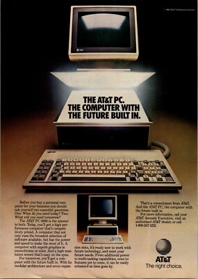 1985 • AT&T PC print ad • Vintage 1980s Personal Computer ADV-54 | eBay