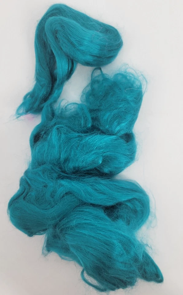 Bamboo Silver Fiber Dyed Malachite 0.5 ounce Spinning Felting - Image 3 of 3