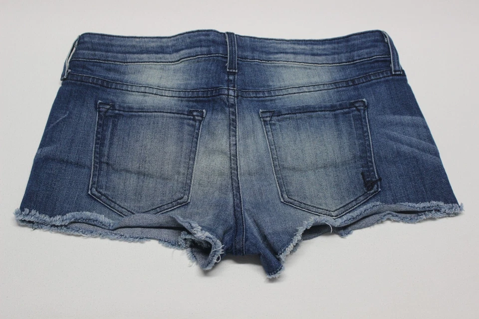 Bebe Mujer Crudo Dobladillo Vintage Lavado Corte Denim Shortie Corto 28 Foto 2 de 4