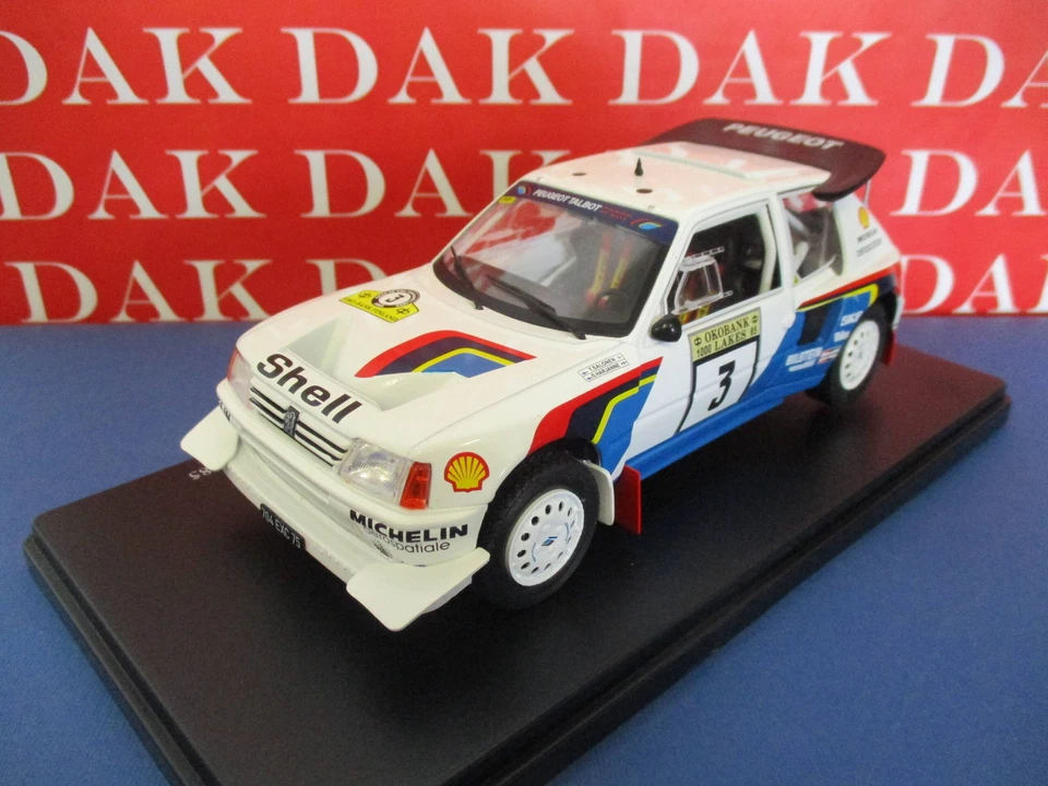 Die cast 1/24 Modellino Auto Peugeot 205 T16 Evo 2 Rally 1000 Lakes 1985 Salonen - Immagine 2 di 4