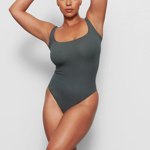 Skims Cotton Ribbed Sleeveless Bodysuit Deap Sea Size 4X 194378217372 | eBay