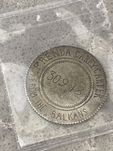 WWI, Shaved down Obverse Of Greek Drachma, Engraved Preda Carey Carted 30.9.18 - Picture 4 of 5