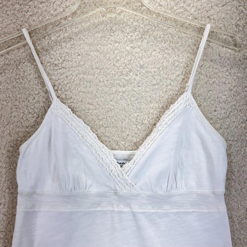 American Eagle Tank Top Women Sz M White Cotton Sleeveless V-Neck Aesthetic Y2K - Picture 8 of 12