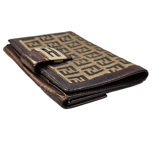 Fendi Monogram Leather & Canvas Wallet - Picture 3 of 12