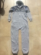 BNWT Adult Mens Noroze Winter Poly Cotton Fleece bodysuit Grey Black