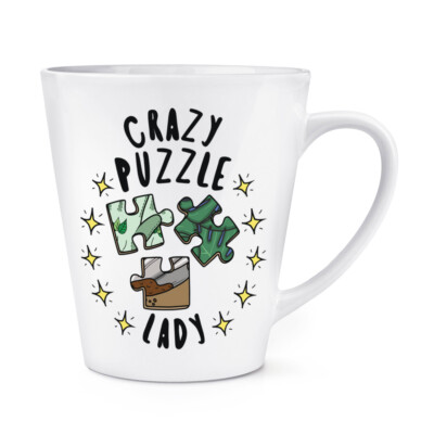 Crazy Puzzle Lady Stars - Tazza In Ceramica Per Latte 340 Ml - Design Esclusivo, Lavabile In Lavastoviglie E Microonde - 3