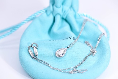 Tiffany & Co. 1 ct Solitär Diamant Anhänger Halskette Platin UVP 17600€ - Bild 4 von 5