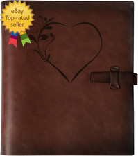 Photo Album 4X6 200 Photos Genuine Leather Photo Albums with Writing Space with