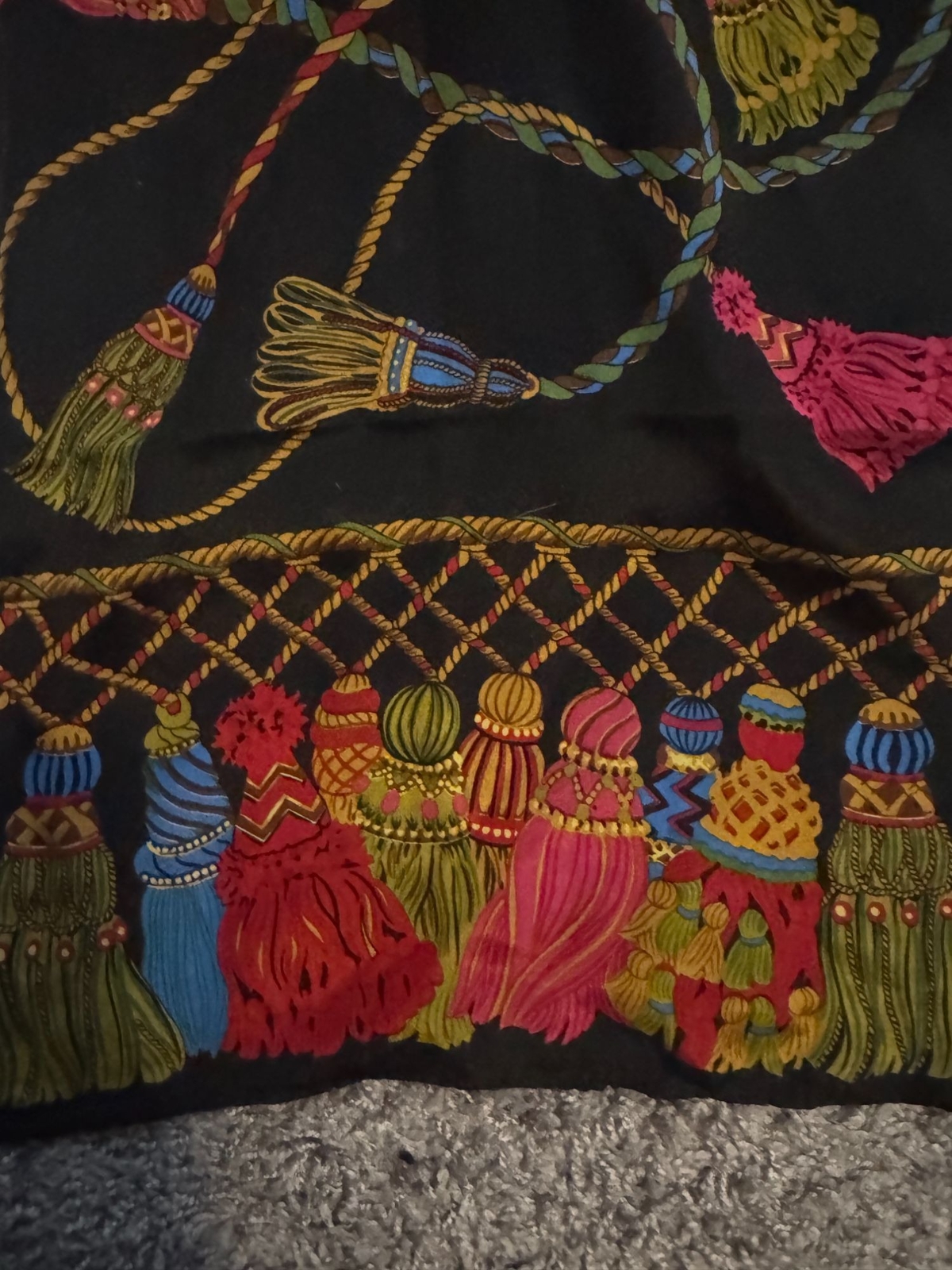 Vintage Echo 100% Silk Long Rectangular Scarf Tas… - image 3