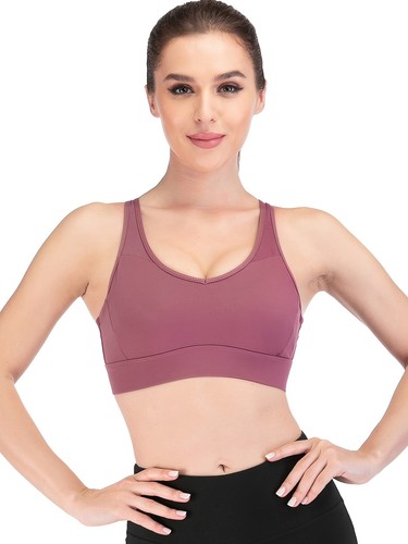 Women's Sports Bra - Medium Support Seamless Yoga Athletic Bra - Picture 1 of 5