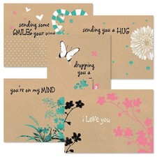 Current Kraft Thinking of You Cards with Envelopes - Assortment of 20 Greetin...