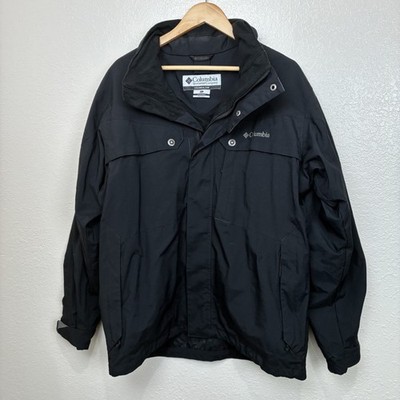 Columbia Omni Tech Mens Jacket Black Size L Ski Hike Outdoor Fishing Snowboard
