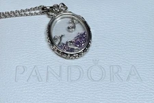LIMITED EDITION 925 Pandora “Locket of Dazzle” Pendant & Adjustable Necklace