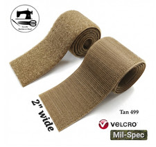 2" Wide x 24" Inch VELCRO  Military Spec Sew-On  Hook  Loop - Tan 499