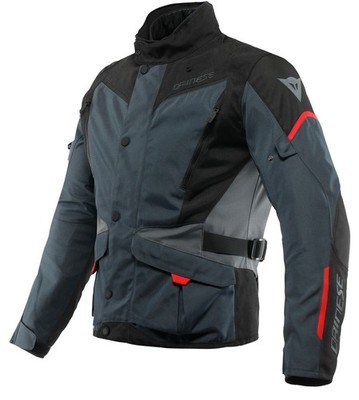 Dainese Tempest 3 D-Dry Mens Textile Motorcycle Jacket Ebony/Lava Red