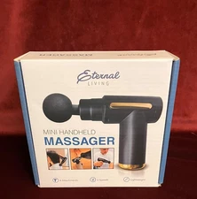 Eternal Living Mini Handheld USB Rechargable Massager  w/ 4 Attachments NIB!