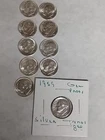 1946-1959 Roosevelt Dimes-90% Silver-AU-PDS Mints-$1 Face Lot Of 10 #11