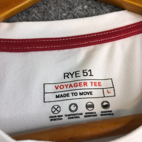 Rye 51 Shirt Mens Large White Voyager Long Sleeve Performance Stretch Gym - Picture 2 of 10