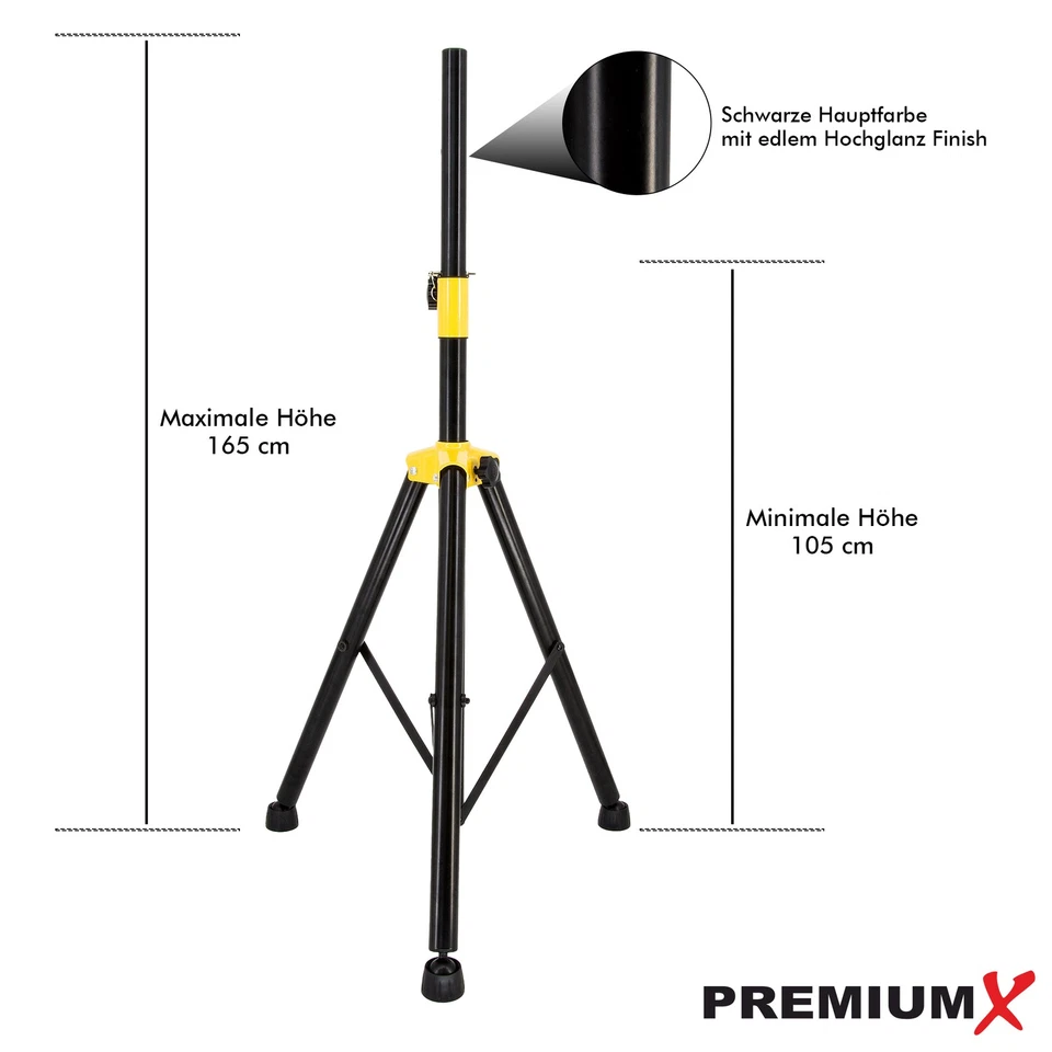 2x Lautsprecher Stativ Stabiler Dreibein Boxenständer Halterung Stütze Ständer - Bild 3 von 4