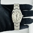 #28 Rolex 34mm OysterDate Precision Silver Dial Vintage Steel Men's Watch 6694