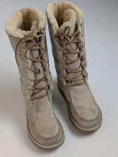 UGG Australia SR5138 Lace Up Shearling Boots Women’s 6 EU37 Beige